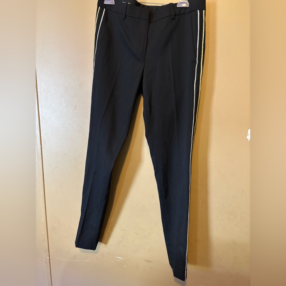 The Kooples Black Tuxedo Trousers with Side Stripe Detail Slim Fit